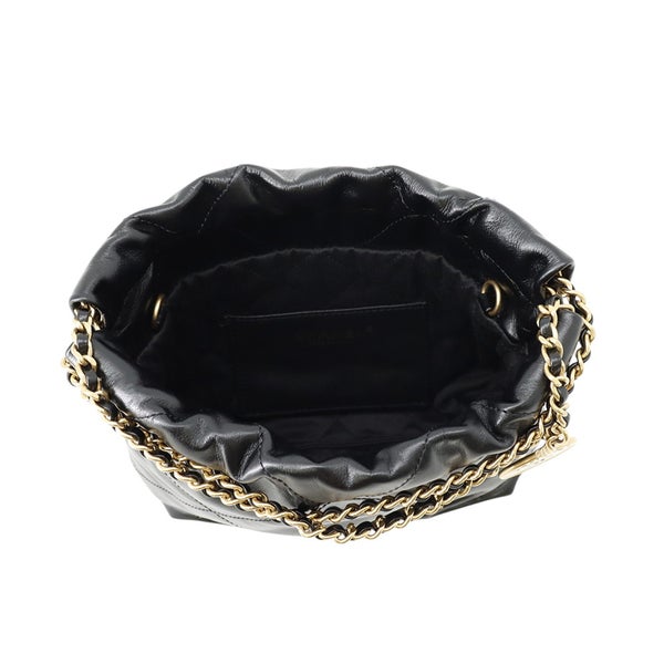 シャネル ハンドバッグ CHANEL22 ミニ ココマーク シャイニーカーフレザー AS3980 CHANEL 2wayショルダーバッグ 黒