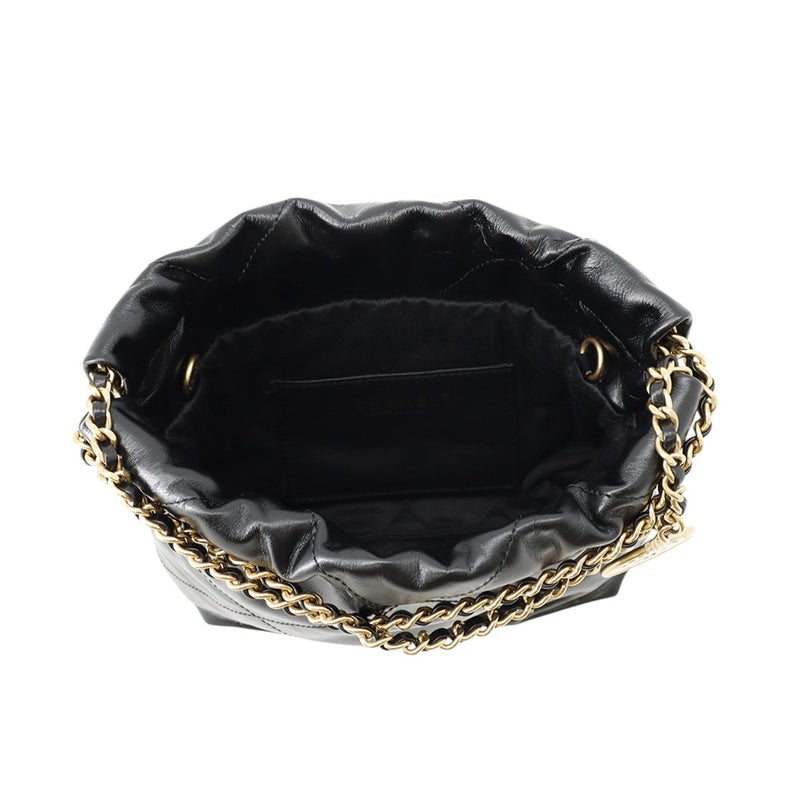 シャネル ハンドバッグ CHANEL22 ミニ ココマーク シャイニーカーフレザー AS3980 CHANEL 2wayショルダーバッグ 黒