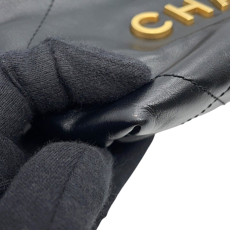 シャネル ハンドバッグ CHANEL22 ミニ ココマーク シャイニーカーフレザー AS3980 CHANEL 2wayショルダーバッグ 黒