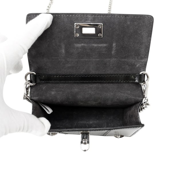 ジミーチュウ チェーンショルダーバッグ スタースタッズ ピクシス クロコ型押しレザー JIMMY CHOO 黒