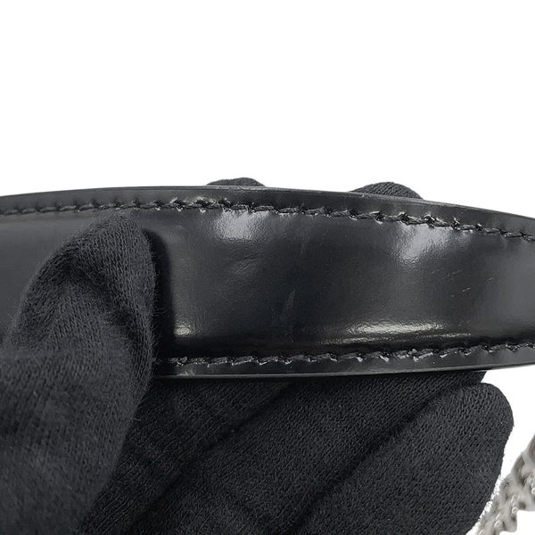 ジミーチュウ チェーンショルダーバッグ スタースタッズ ピクシス クロコ型押しレザー JIMMY CHOO 黒