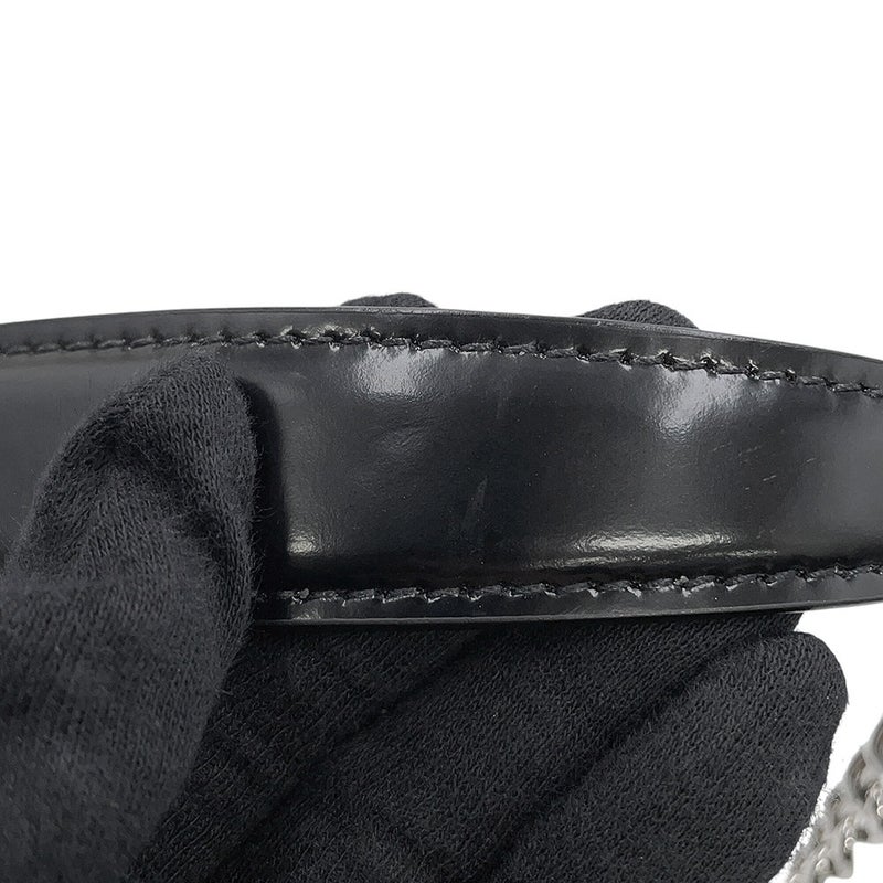 ジミーチュウ チェーンショルダーバッグ スタースタッズ ピクシス クロコ型押しレザー JIMMY CHOO 黒