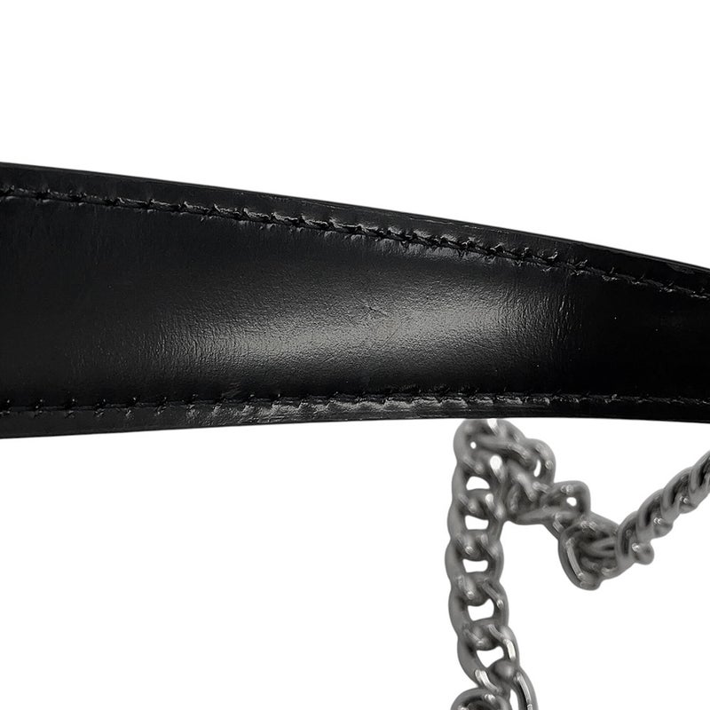 ジミーチュウ チェーンショルダーバッグ スタースタッズ ピクシス クロコ型押しレザー JIMMY CHOO 黒