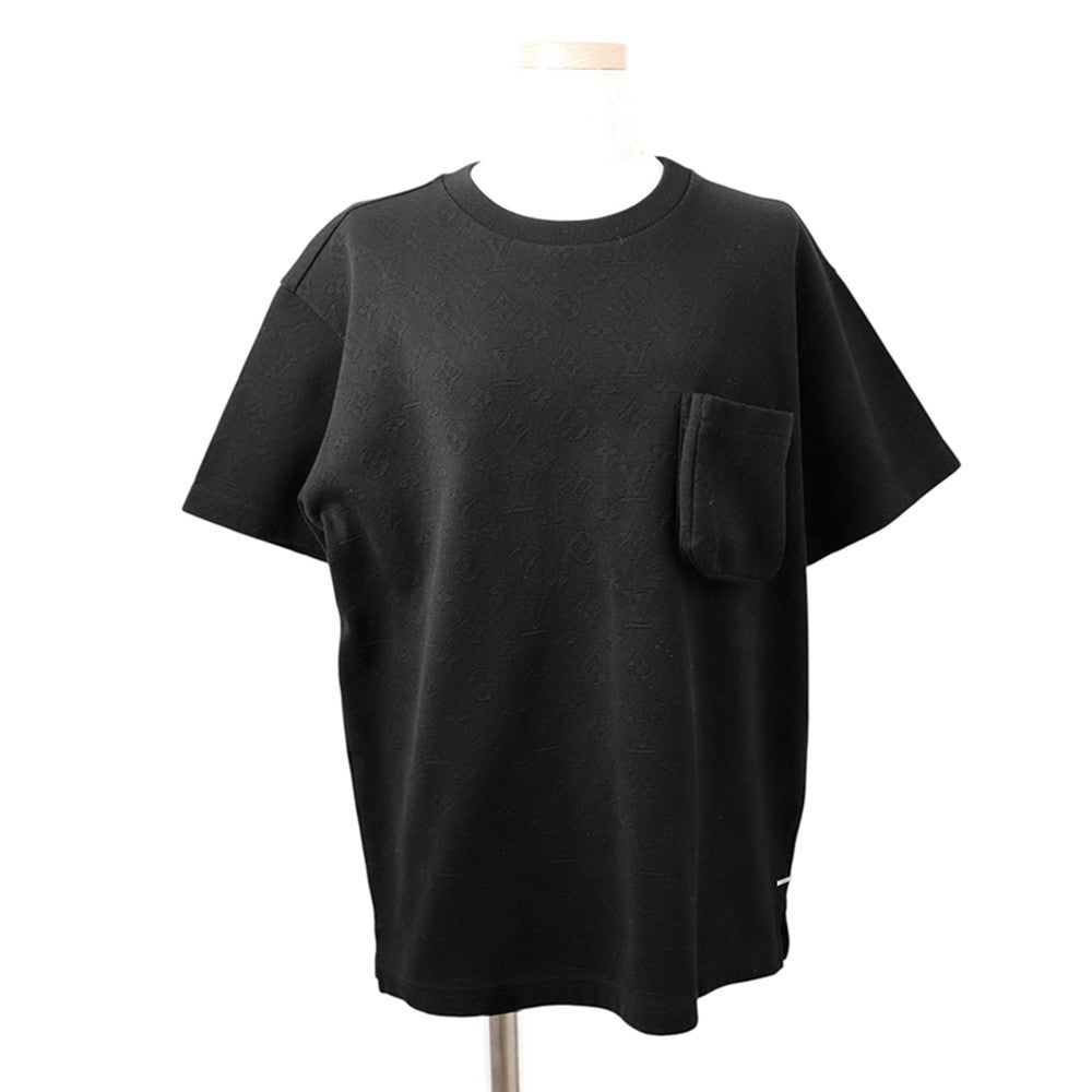 ルイヴィトン ブラックTシャツ モノグラム ポケット 高級 ルイヴィトン Tシャツ シグネチャー 3Dポケット モノグラム メンズ