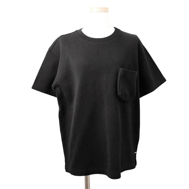 ルイヴィトン Ｔシャツ シグネチャー 3Dポケット モノグラム  メンズサイズS LOUIS VUITTON トップス 黒 ブラック