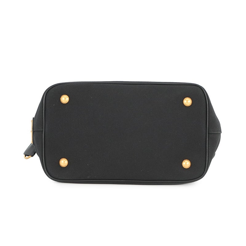 プラダ ハンドバッグ ジャカード トライアングルロゴ キャンバス 1BA172 PRADA 2way 黒