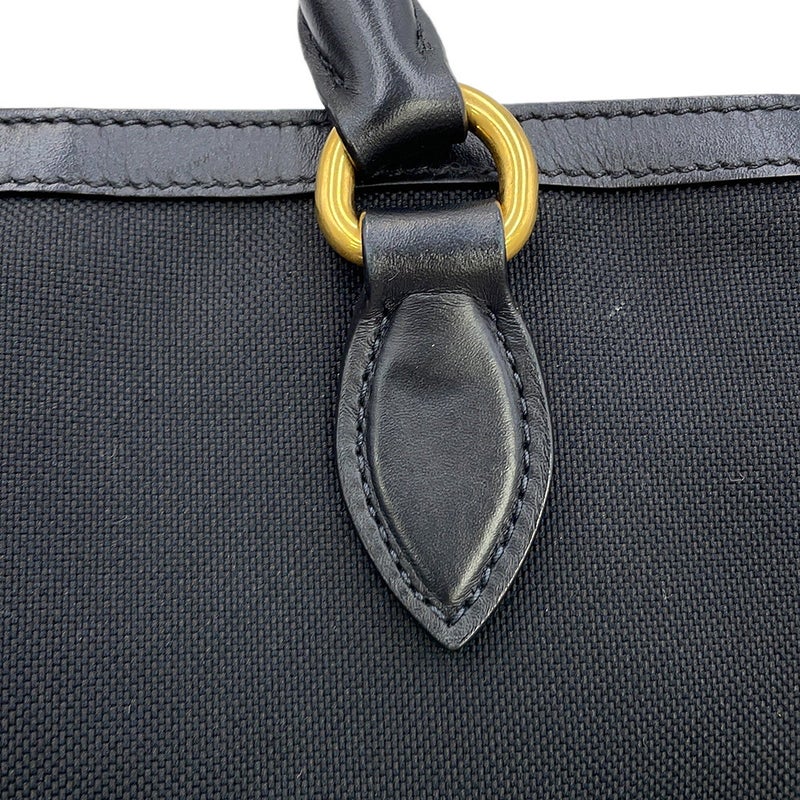プラダ ハンドバッグ ジャカード トライアングルロゴ キャンバス 1BA172 PRADA 2way 黒