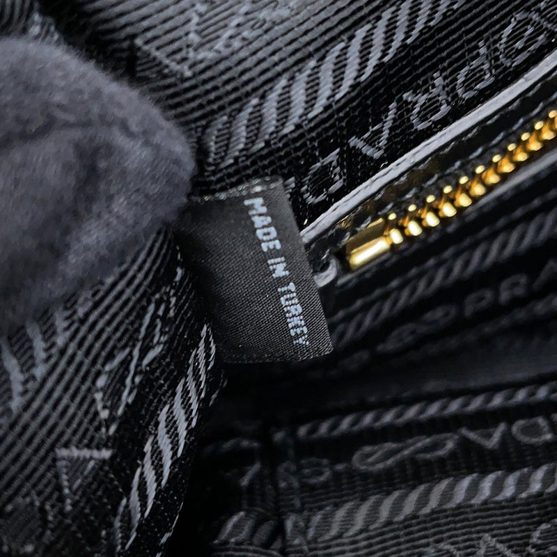 プラダ ハンドバッグ ジャカード トライアングルロゴ キャンバス 1BA172 PRADA 2way 黒