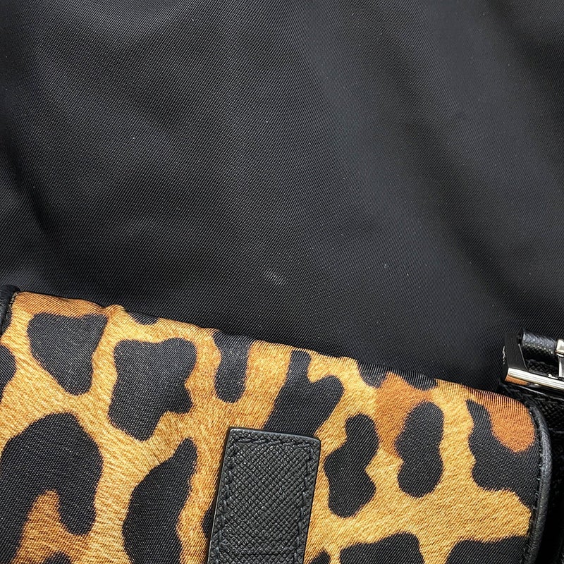 プラダ リュック ナイロン レオパード バックパック 1BZ811 PRADA バッグ リュックサック 黒