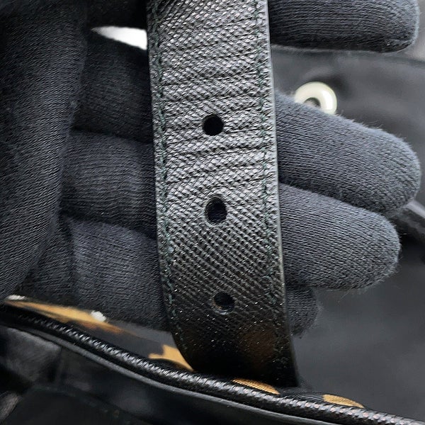 プラダ リュック ナイロン レオパード バックパック 1BZ811 PRADA バッグ リュックサック 黒