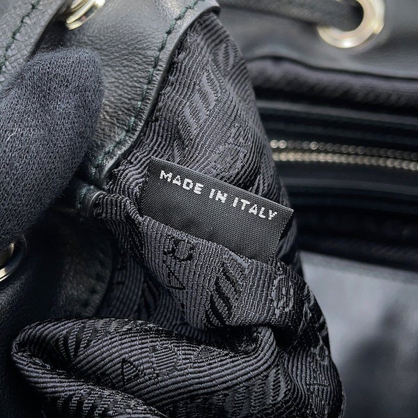 プラダ リュック ナイロン レオパード バックパック 1BZ811 PRADA バッグ リュックサック 黒