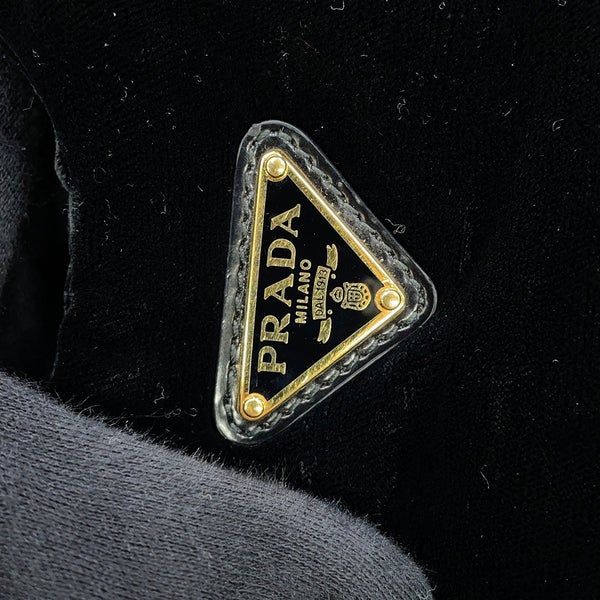 プラダ ハンドバッグ ミニバッグ ベルベット 1BA410 PRADA 2way 黒