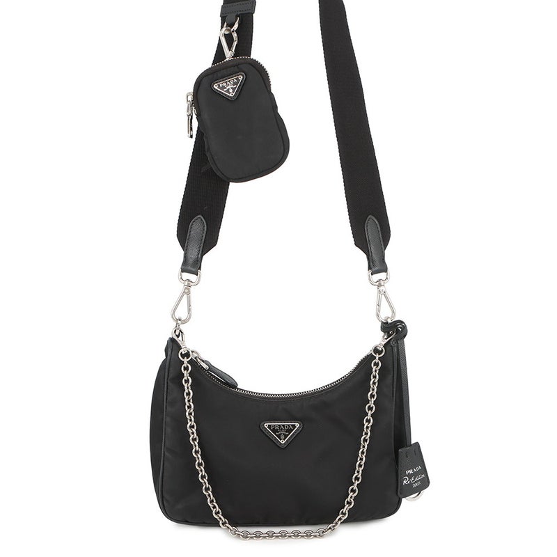 プラダ ショルダーバッグ Re-Edition 2005 ナイロン 1BH204 PRADA 2wayバッグ 黒