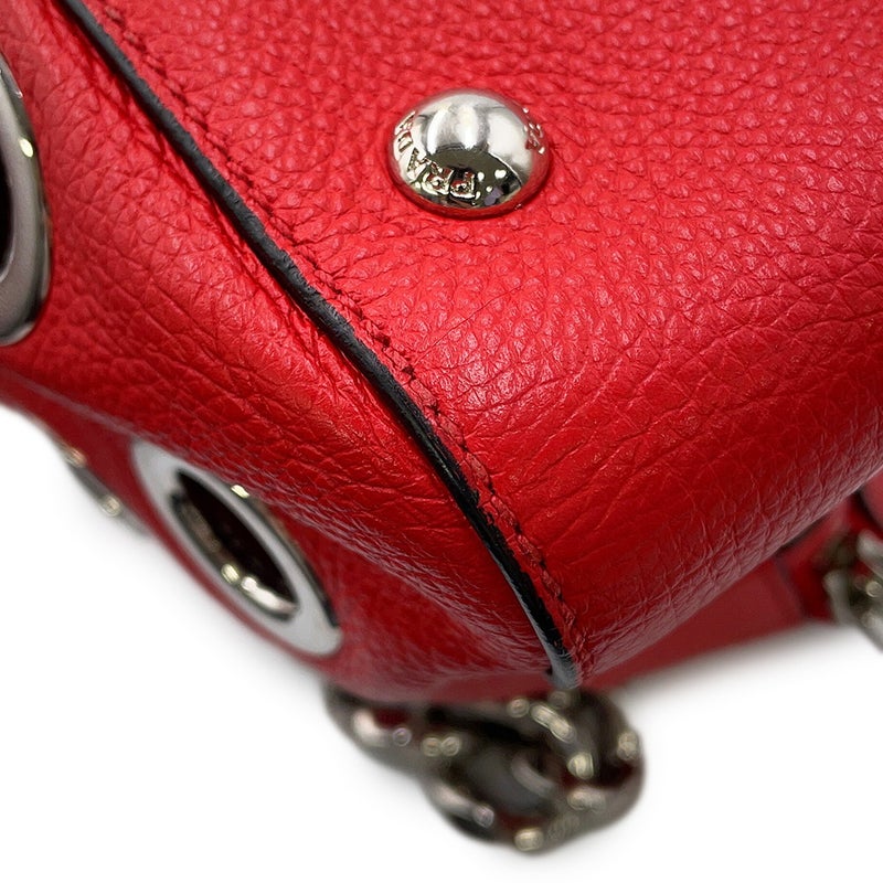 プラダ チェーンハンドバッグ パンチング レザー 1BB017 PRADA