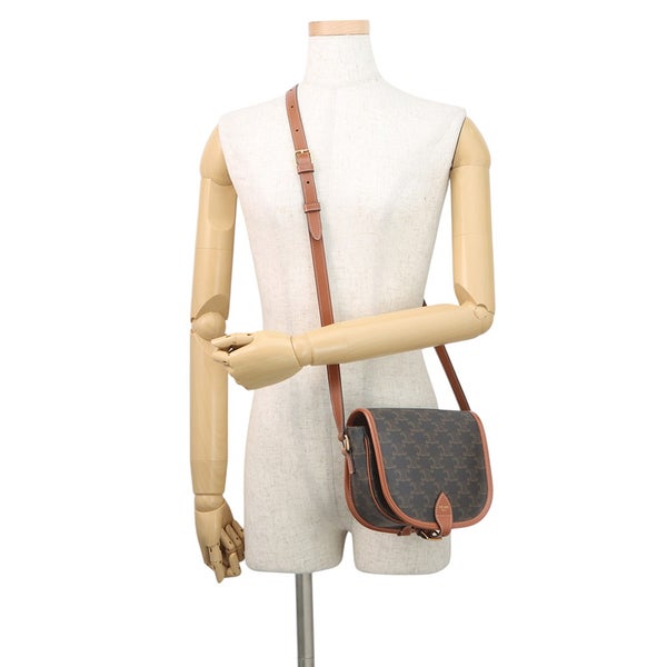 セリーヌ ショルダーバッグ ミディアム フォルコ トリオンフ PVC/カーフレザー 191502 CELINE ブラウン