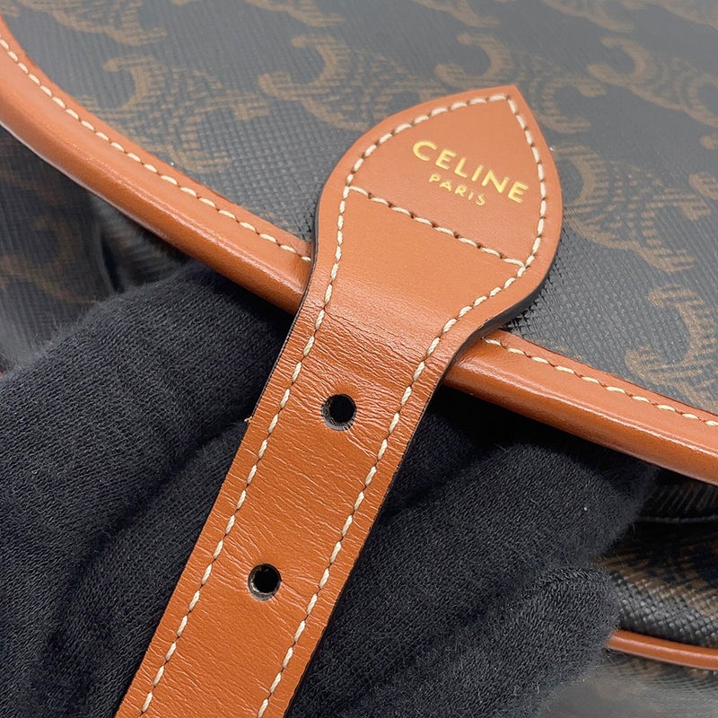 セリーヌ ショルダーバッグ ミディアム フォルコ トリオンフ PVC/カーフレザー 191502 CELINE ブラウン