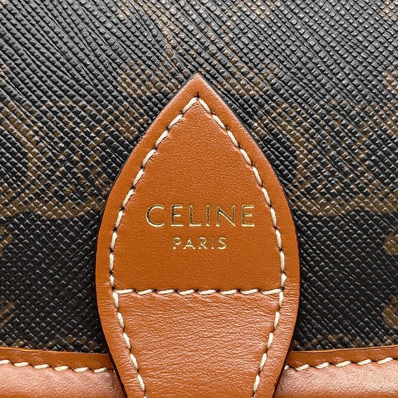 セリーヌ ショルダーバッグ ミディアム フォルコ トリオンフ PVC/カーフレザー 191502 CELINE ブラウン