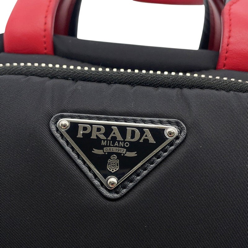 プラダ ハンドバッグ マルチポケット ナイロン/レザー 1BB061 PRADA 2wayショルダーバッグ 黒