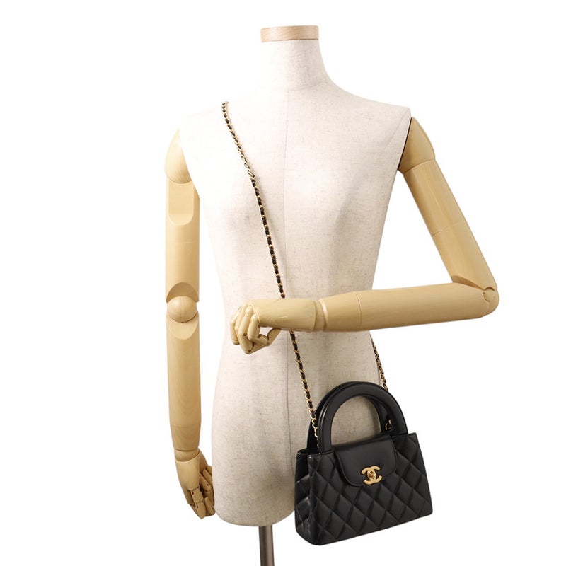 シャネル ハンドバッグ ミニ マトラッセ ココマーク レザー AS4416 CHANEL 2wayショルダーバッグ 黒