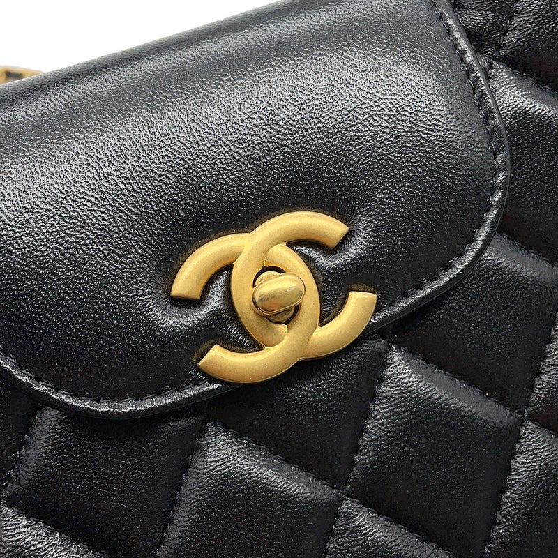 シャネル ハンドバッグ ミニ マトラッセ ココマーク レザー AS4416 CHANEL 2wayショルダーバッグ 黒