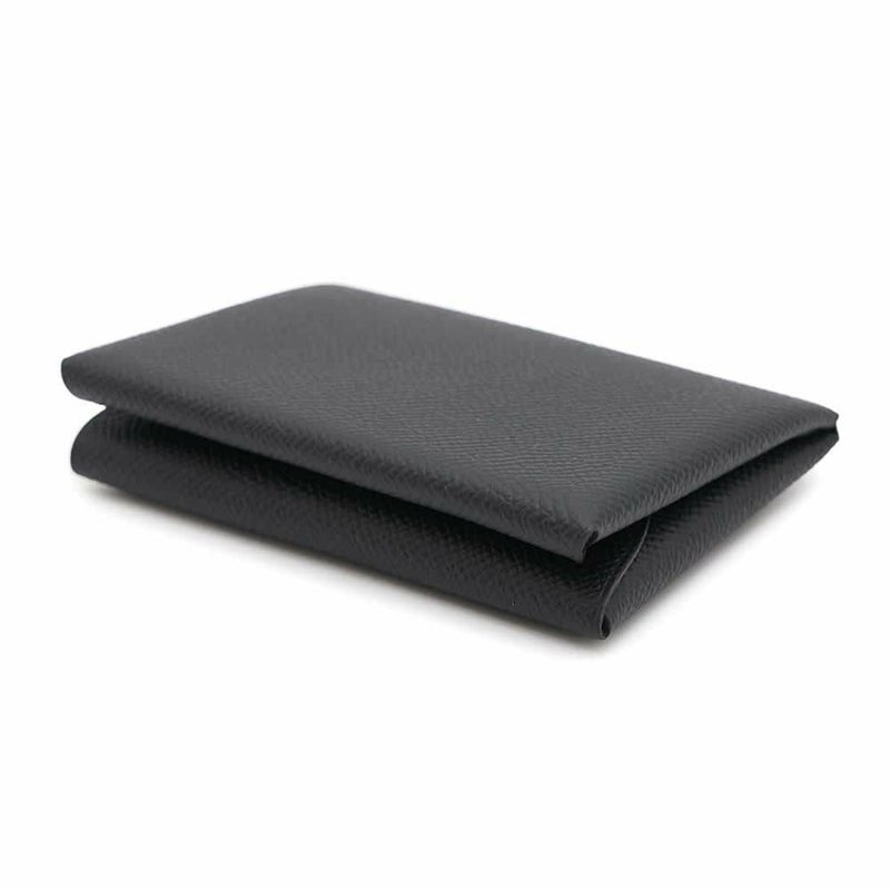 エルメス コインケース カルヴィ デュオ ブラック/シルバー金具 エプソン W刻印 黒