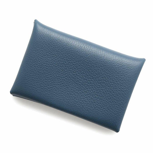 エルメス カードケース カルヴィ ヴェルソ ブルーゼリージュ/ヴェールシプレ エバーカラー B刻印