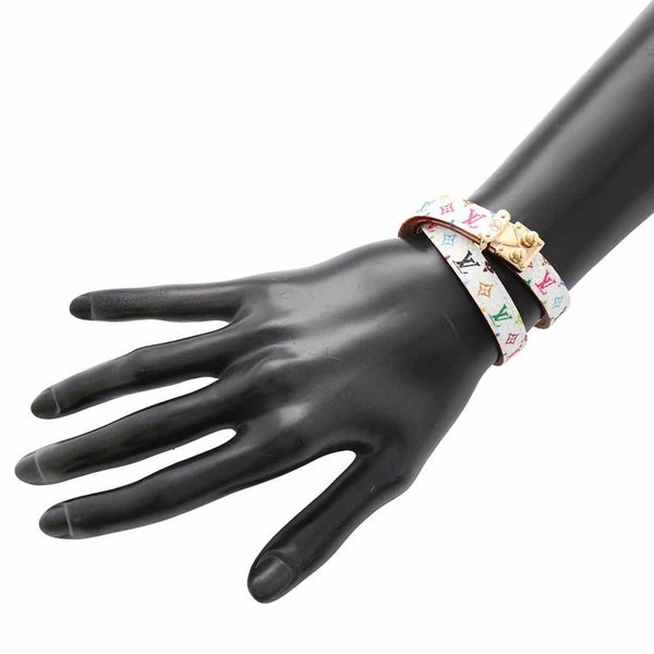ルイヴィトン ブレスレット モノグラム・マルチカラー LVxTM ブレスレット・LVシグネチャー サイズ17 M8966F 村上隆 白