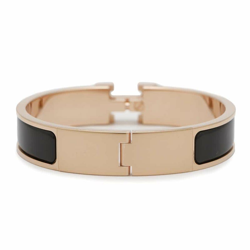 エルメス ブレスレット クリックH クリッククラックPM ブラック/ピンクゴールド金具 HERMES アクセサリー 黒