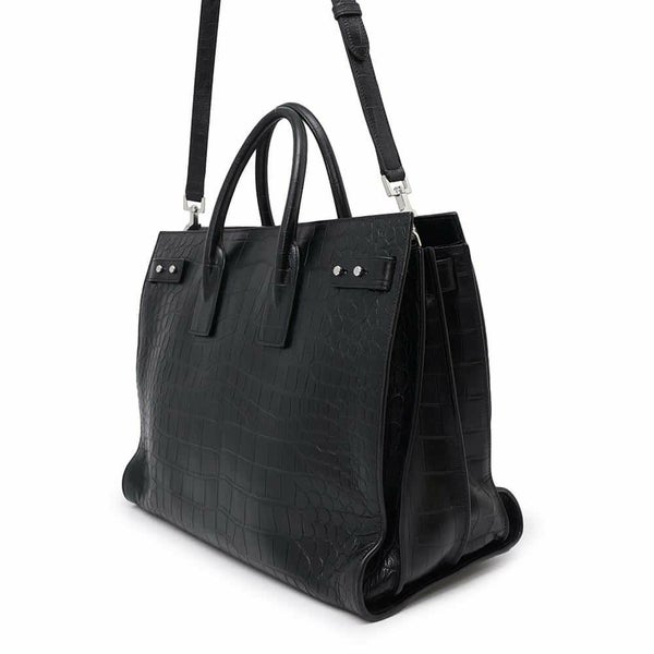 サンローランパリ トートバッグ サックドジュールスープル ラージ クロコ型押しレザー 478167 2way 黒