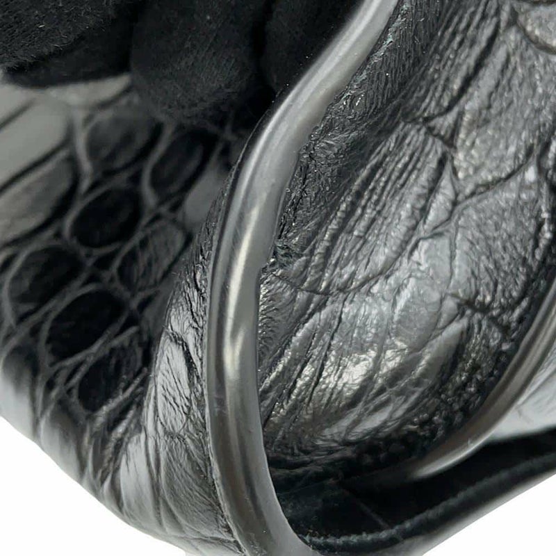 サンローランパリ トートバッグ サックドジュールスープル ラージ クロコ型押しレザー 478167 2way 黒