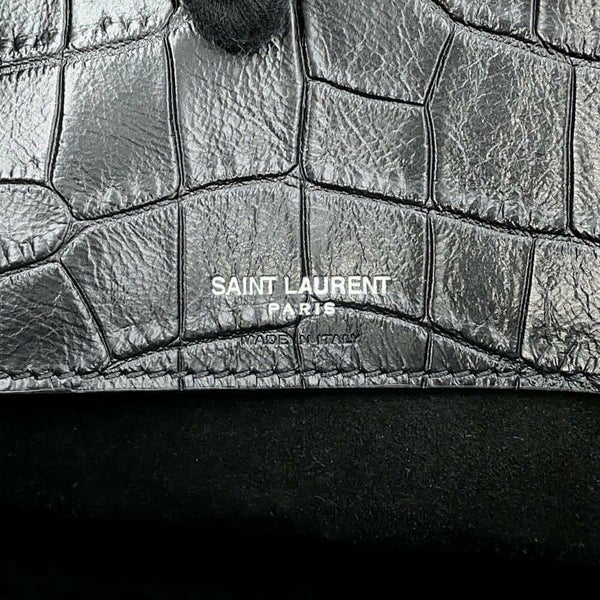 サンローランパリ トートバッグ サックドジュールスープル ラージ クロコ型押しレザー 478167 2way 黒