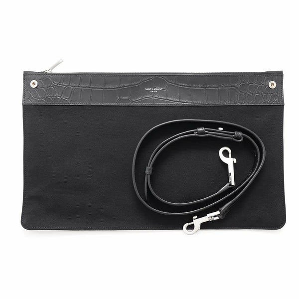 サンローランパリ トートバッグ サックドジュールスープル ラージ クロコ型押しレザー 478167 2way 黒