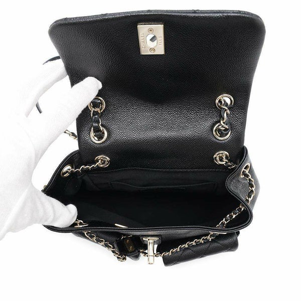 シャネル リュック マトラッセ ココマーク スモール キャビアスキン AS3787 CHANEL バックパック 黒