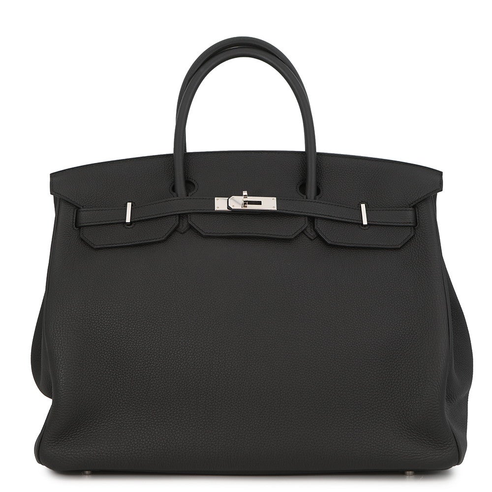 エルメス バーキン40 ブラック/シルバー金具 トゴ X刻印 HERMES Birkin