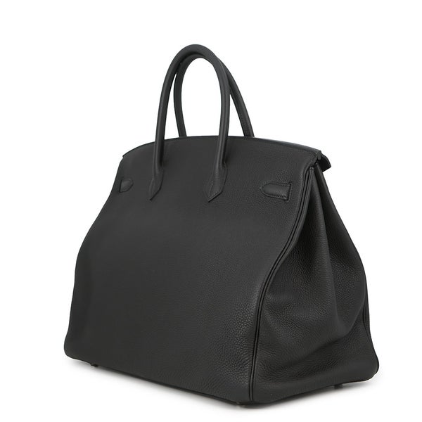 エルメス バーキン40 ブラック/シルバー金具 トゴ X刻印 HERMES Birkin ハンドバッグ 黒