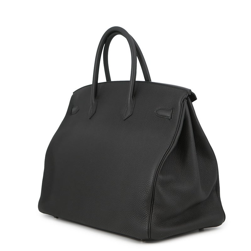 エルメス バーキン40 ブラック/シルバー金具 トゴ X刻印 HERMES Birkin ハンドバッグ 黒