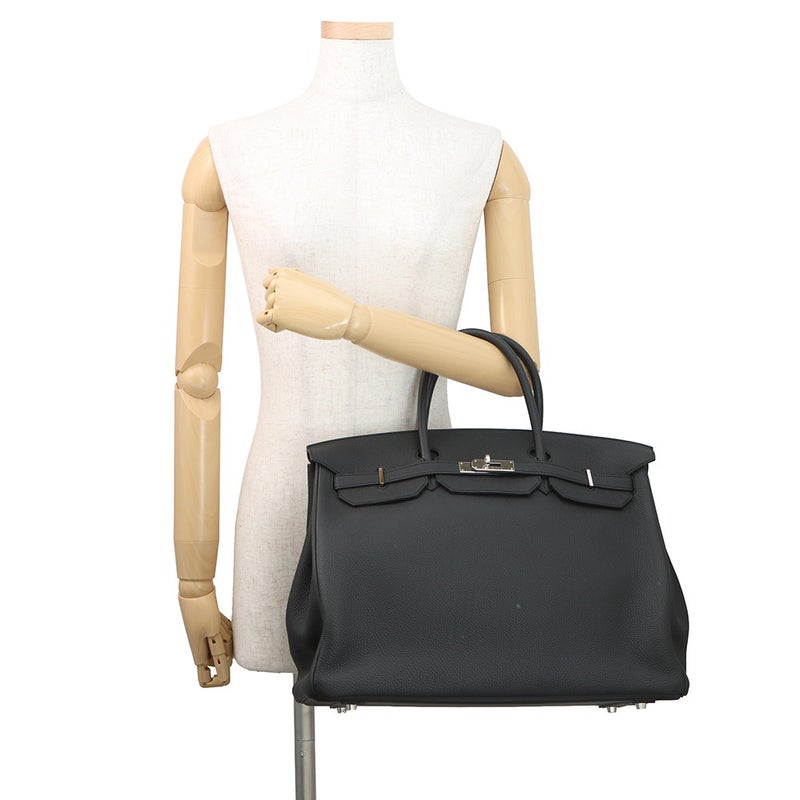 エルメス バーキン40 ブラック/シルバー金具 トゴ X刻印 HERMES Birkin ハンドバッグ 黒