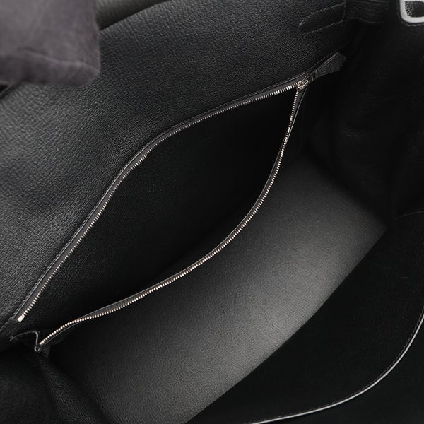 エルメス バーキン40 ブラック/シルバー金具 トゴ X刻印 HERMES Birkin ハンドバッグ 黒