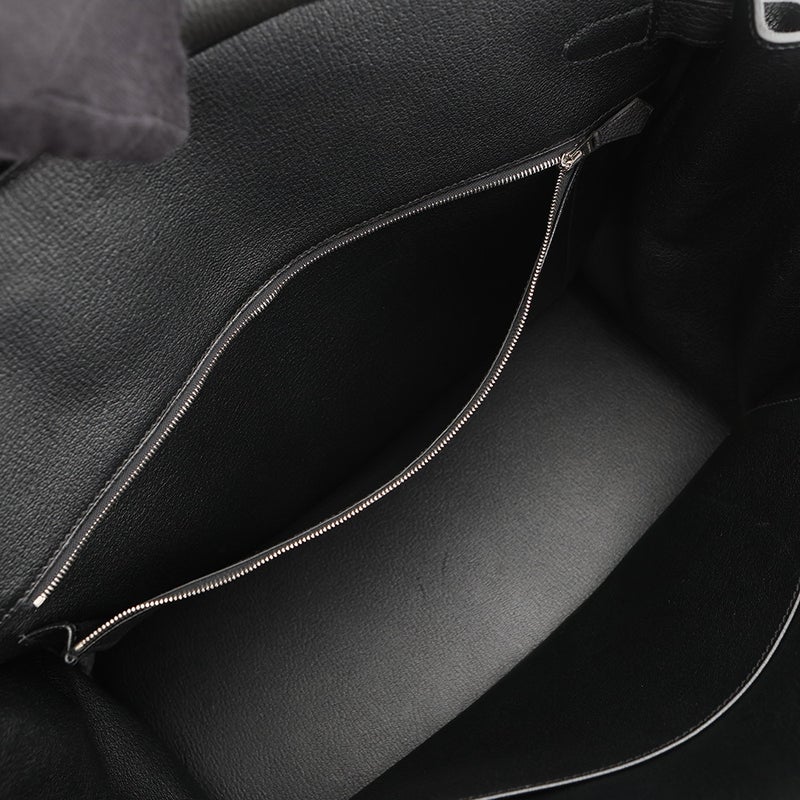 エルメス バーキン40 ブラック/シルバー金具 トゴ X刻印 HERMES Birkin ハンドバッグ 黒