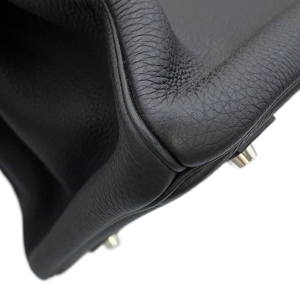 エルメス バーキン40 ブラック/シルバー金具 トゴ X刻印 HERMES Birkin ハンドバッグ 黒