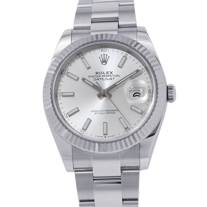 ロレックス デイトジャスト41 SS/K18WG ランダムシリアル ルーレット 126334 ROLEX 腕時計 シルバー文字盤