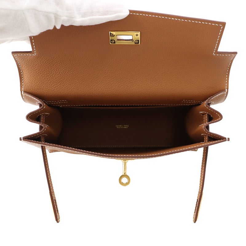エルメス ショルダーバッグ ケリーダンス2 ゴールド/ゴールド金具 エバーカラー K刻印 HERMES クラッチ