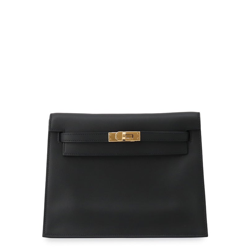 エルメス ショルダーバッグ ケリーダンス2 ブラック/ゴールド金具 スイフト G刻印 HERMES クラッチバッグ 黒