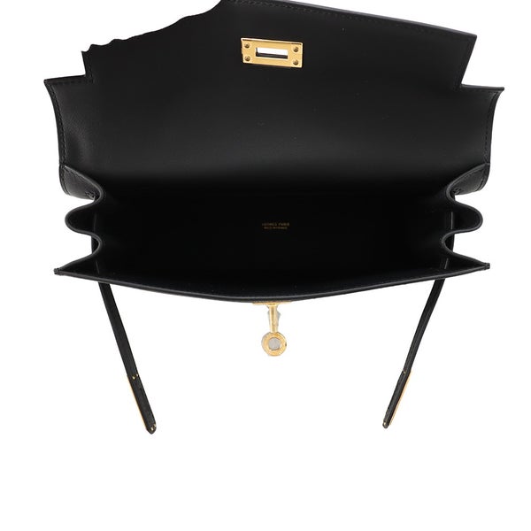 エルメス ショルダーバッグ ケリーダンス2 ブラック/ゴールド金具 スイフト G刻印 HERMES クラッチバッグ 黒
