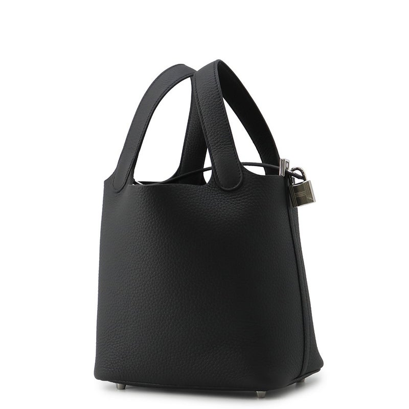 エルメス ハンドバッグ ピコタンロックPM ブラック/シルバー金具 トリヨンクレマンス K刻印 HERMES 黒
