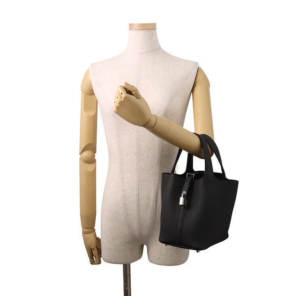 エルメス ハンドバッグ ピコタンロックPM ブラック/シルバー金具 トリヨンクレマンス K刻印 HERMES 黒