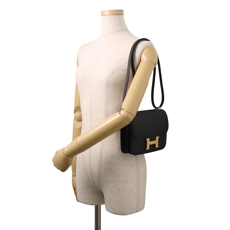 エルメス ショルダーバッグ ミニ コンスタンス3 ミロワール ブラック/ゴールド金具 エプソン G刻印 HERMES Constance