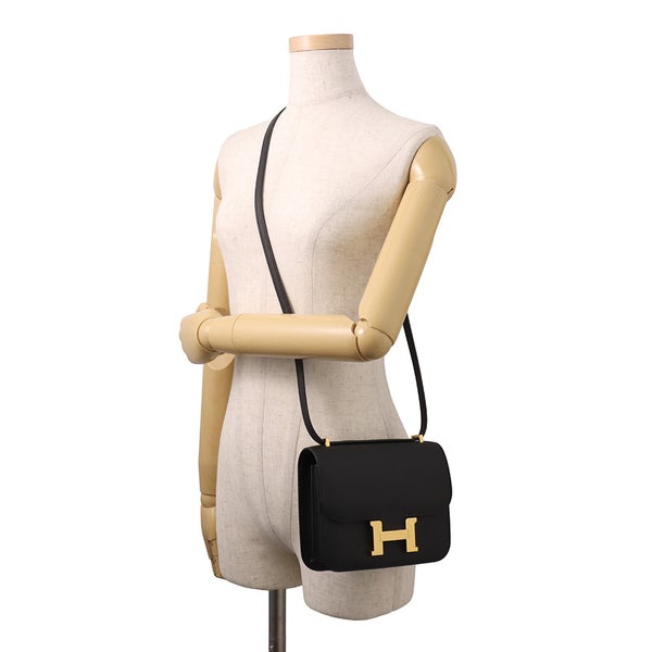 エルメス ショルダーバッグ ミニ コンスタンス3 ミロワール ブラック/ゴールド金具 エプソン G刻印 HERMES Constance