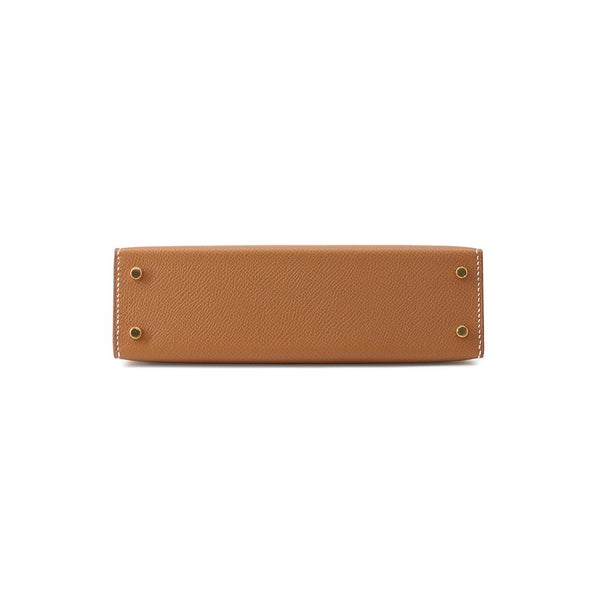 エルメス ハンドバッグ ミニケリー 外縫い ゴールド/ゴールド金具 エプソン G刻印 HERMES 2wayバッグ