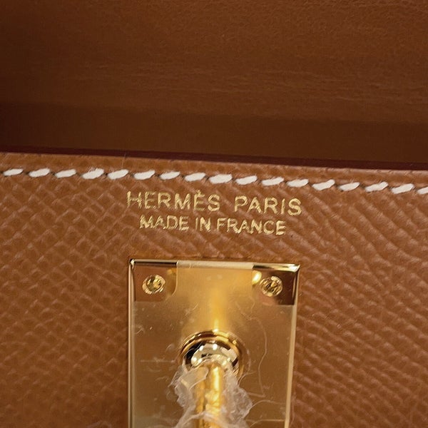 エルメス ハンドバッグ ミニケリー 外縫い ゴールド/ゴールド金具 エプソン G刻印 HERMES 2wayバッグ